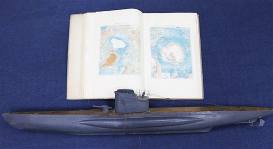 Model U- boat and atlas